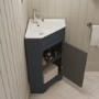 580mm Blue Corner Freestanding Cloakroom Vanity Unit with Basin - Baxenden