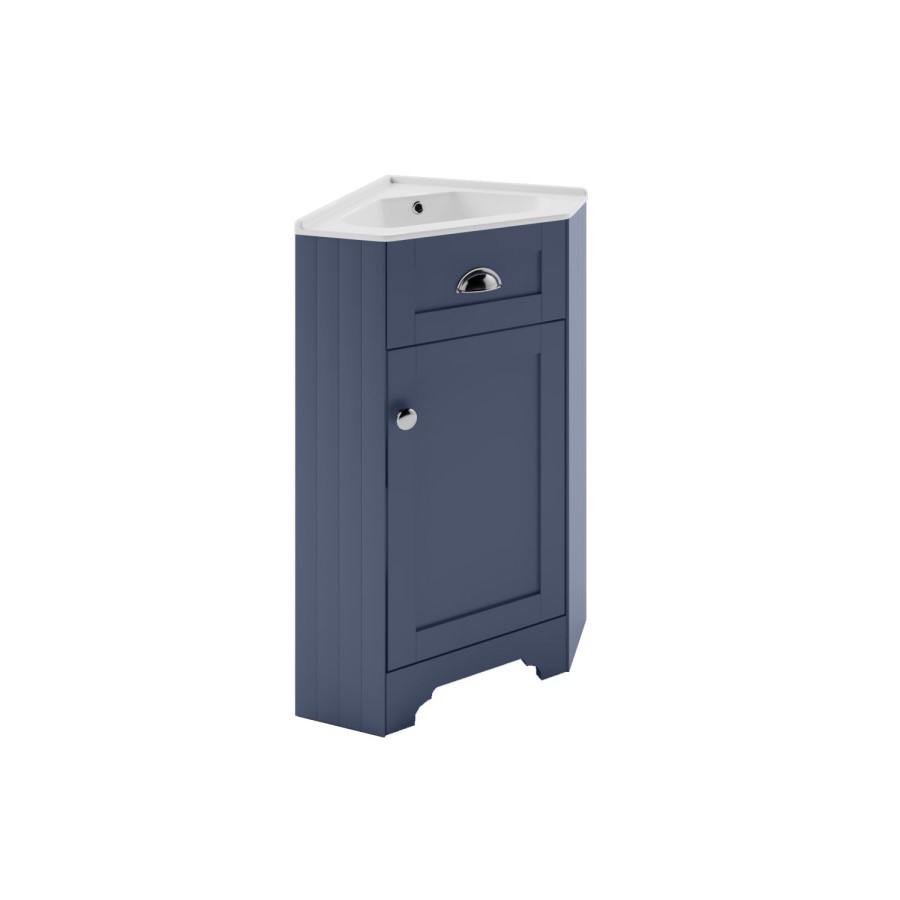 580mm Blue Corner Vanity Unit - Baxenden