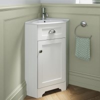 580mm White Corner Vanity Unit - Baxenden  580mm White Corner Vanity Unit - Baxenden