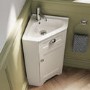 580mm White Corner Vanity Unit - Baxenden