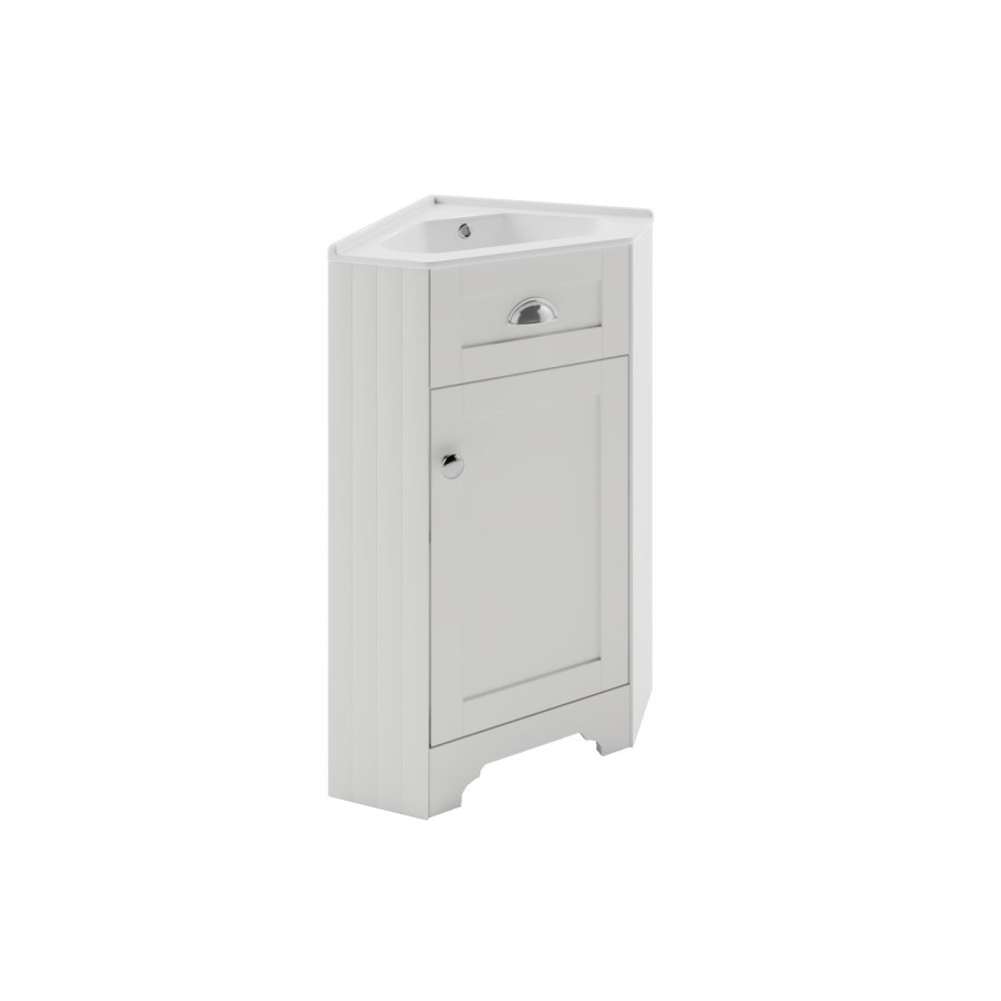 580mm White Corner Vanity Unit - Baxenden