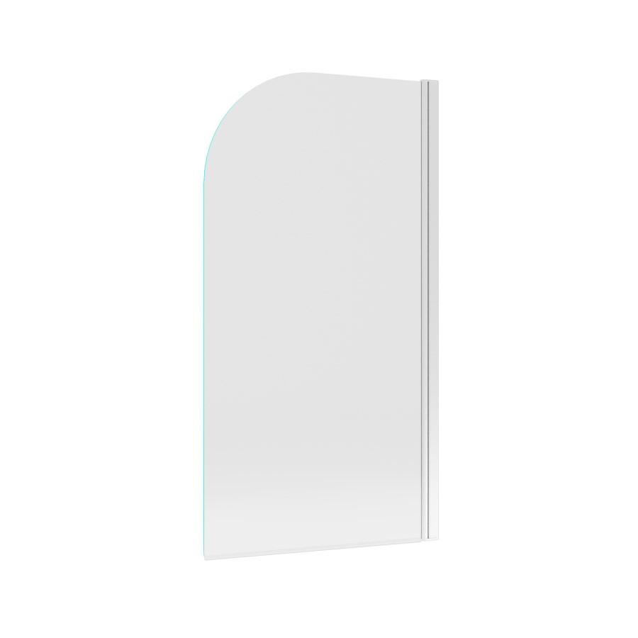 Single Ended Shower Bath with Front Panel & Hinged Chrome Bath Screen 1700 x 700mm - Rutland