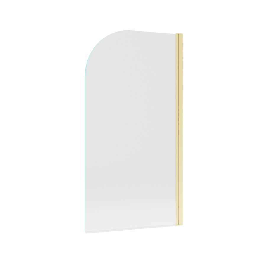 Single Ended Shower Bath with Front Panel & Brushed Brass Bath Screen 1800 x 800mm - Rutland