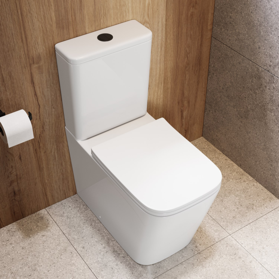 1500mm Left Hand Black Shower Bath Suite with Toilet Basin & Panels - Lomax