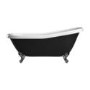 Black Freestanding Single Ended Roll Top Slipper Bath with Chrome Feet 1615 x 690mm - Park Royal