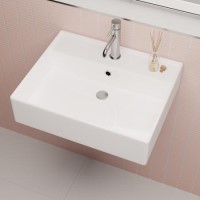 White Square Wall Hung Basin 497mm - Bowen White Square Wall Hung Basin 497mm - Bowen