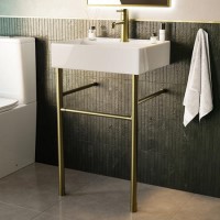 1 Tap Hole Basin with Brass Wash Stand 500mm - Bowen