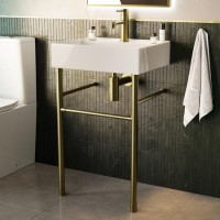 1 Tap Hole Basin with Brass Wash Stand 500mm - Bowen 1 Tap Hole Basin with Brass Wash Stand 500mm - Bowen