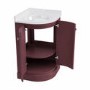 500mm Burgundy Curved Corner Freestanding Vanity Unit with Basin – Bowland