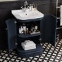 600mm Blue Curved Freestanding Vanity Unit with Basin - Bowland