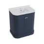 800mm Blue Curved Freestanding Vanity Unit with Basin - Bowland