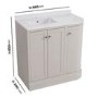 900mm Beige Left Hand Curved Corner Freestanding Vanity Unit with Basin - Bowland