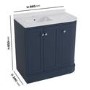 900mm Blue Left Hand Curved Corner Freestanding Vanity Unit with Basin – Bowland