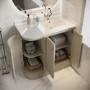 900mm Beige Right Hand Curved Corner Freestanding Vanity Unit with Basin - Bowland