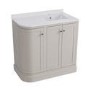 900mm Beige Right Hand Curved Corner Freestanding Vanity Unit with Basin - Bowland