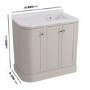 900mm Beige Right Hand Curved Corner Freestanding Vanity Unit with Basin - Bowland