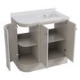900mm Beige Right Hand Curved Corner Freestanding Vanity Unit with Basin - Bowland