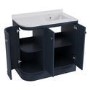 900mm Blue Right Hand Curved Corner Freestanding Vanity Unit with Basin - Bowland
