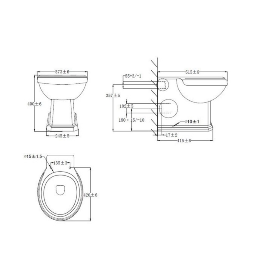 Taylor & Moore Traditional Back to Wall Toilet with Soft Close Seat