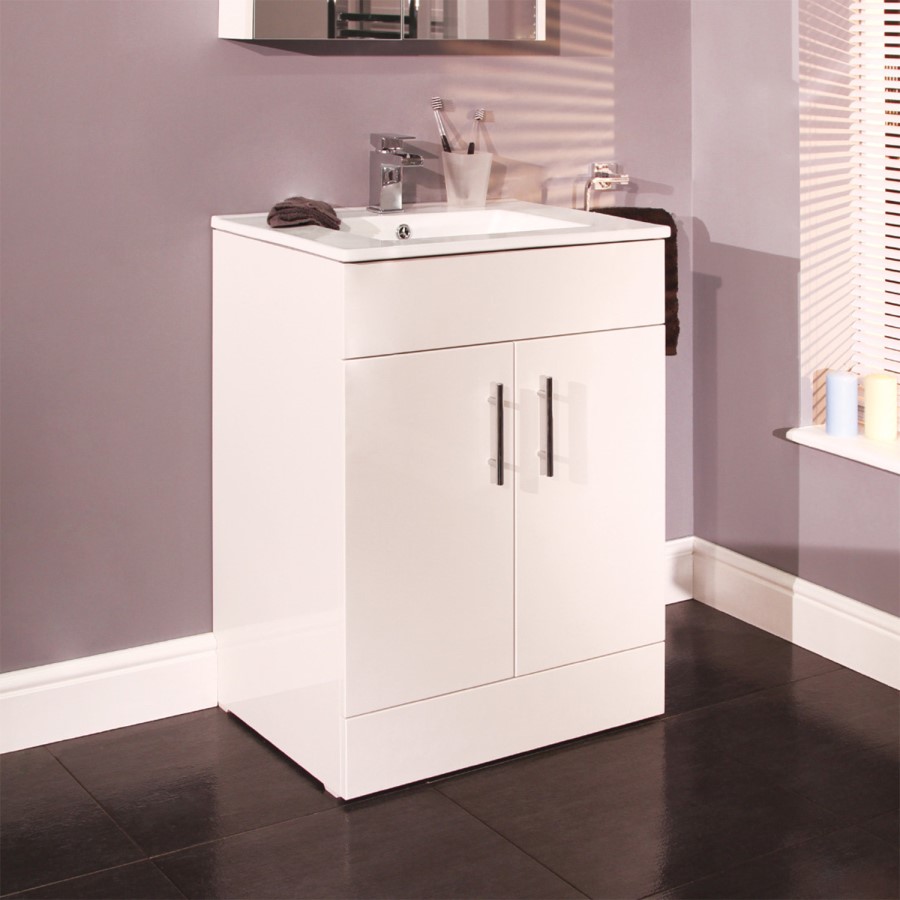 600mm Floorstanding Vanity Unit with Basin - Aspen