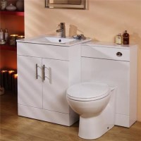 605mm Floor Standing Combination Unit with Tampa Pan & Soft Close Seat - White 2 Door Cabinet - Aspen Range