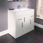 900mm Floorstanding Drawer & Door Vanity Basin Unit White - Aspen