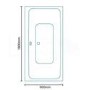 Double Ended Hydrotherapy Bath - Single Bath Screen - L1800 x W900mm - Turin