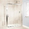 Sliding Door Enclosure 1400 x 760mm with Shower Tray - 6mm Glass - Aquafloe Range