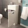 Aspen Compact White 410 Floor Mounted Vanity Unit