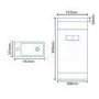 Aspen Compact White 410 Floor Mounted Vanity Unit