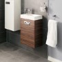 Aspen Compact Walnut 410 Wall Mounted Vanity Unit