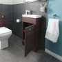 Aspen Compact Walnut 410 Wall Mounted Vanity Unit