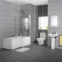 Tabor 1700 Shower Bath 46 Bathroom Suite-L Shaped Fixed Bath Shower Screen With Towel Rail-Left Handed Bath