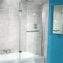 Tabor 1700 Shower Bath 46 Bathroom Suite-L Shaped Hinged Bath Shower Screen With Towel Rail-Right Handed Bath