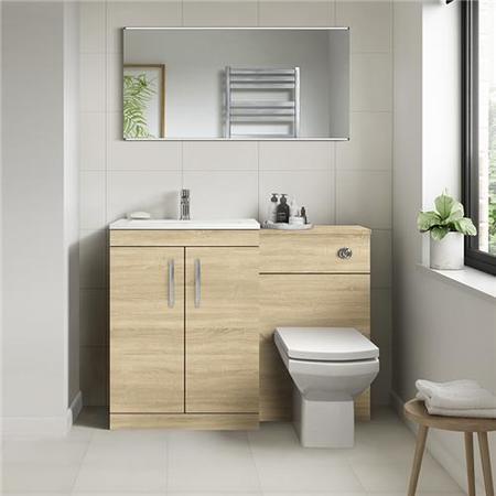 Ashford Natural Oak Combination Unit with Tabor Back to Wall Toilet