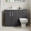 Athena Grey Gloss Combination Unit with Tabor Back to Wall Toilet