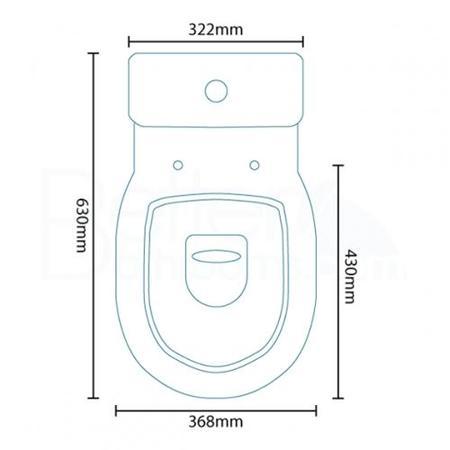 Ashford Cloakroom 400 White Vanity Unit with Ravenna Short Projection Toilet & Seat