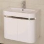 600mm Wall Hung Vanity Basin Unit - White Double Door - Murcia Range