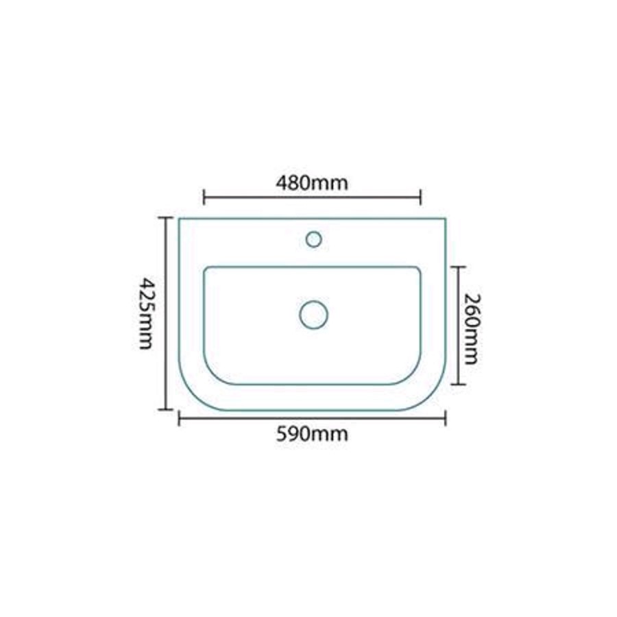 600mm Wall Hung Vanity Basin Unit - White Double Door - Murcia Range
