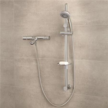 Peru Deluxe Wall Mounted Bath Shower Mixer & Eco Slide Rail Kit