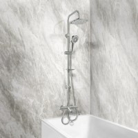 Peru Deluxe Wall Mounted Bath Shower Mixer with Vision Riser Rail Kit