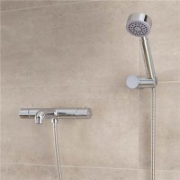 Focus Thermostatic Wall Mounted Bath Shower Mixer with No Rail Kit