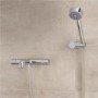 Focus Thermostatic Wall Mounted Bath Shower Mixer with No Rail Kit