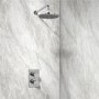 EcoS9 Thermostatic Dual Shower Valve with Round 200mm Shower Head and Wall Arm