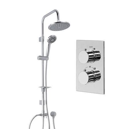 Dualex Riser Slide Shower Rail Kit with EcoS9 Dual Valve & Wall Outlet