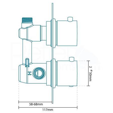 Rina Slide Shower Rail Kit with EcoS9 Dual Valve & Wall Outlet