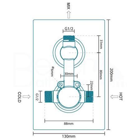 Rina Slide Shower Rail Kit with EcoS9 Dual Valve & Wall Outlet