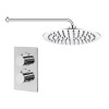 Chrome Concealed Shower Mixer with Dual Control &amp; Slim Round Wall Mounted Head - EcoS9