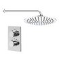 Chrome Concealed Shower Mixer with Dual Control & Slim Round Wall Mounted Head - EcoS9