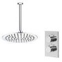 Chrome Concealed Shower Mixer with Dual Control & Round Ceiling Mounted Head - EcoS9